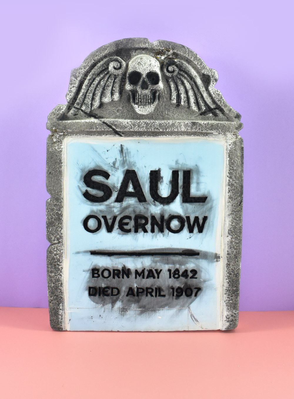 Learn how to quickly and easily paint DIY Foam Tombstones step-by-step.