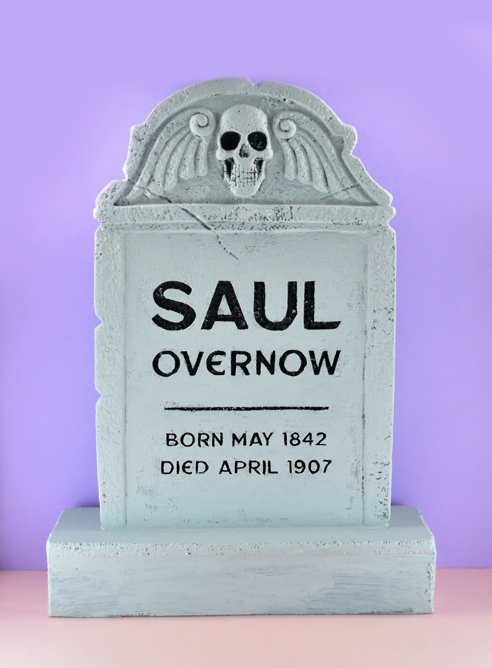Learn how to quickly and easily paint DIY Foam Tombstones step-by-step.