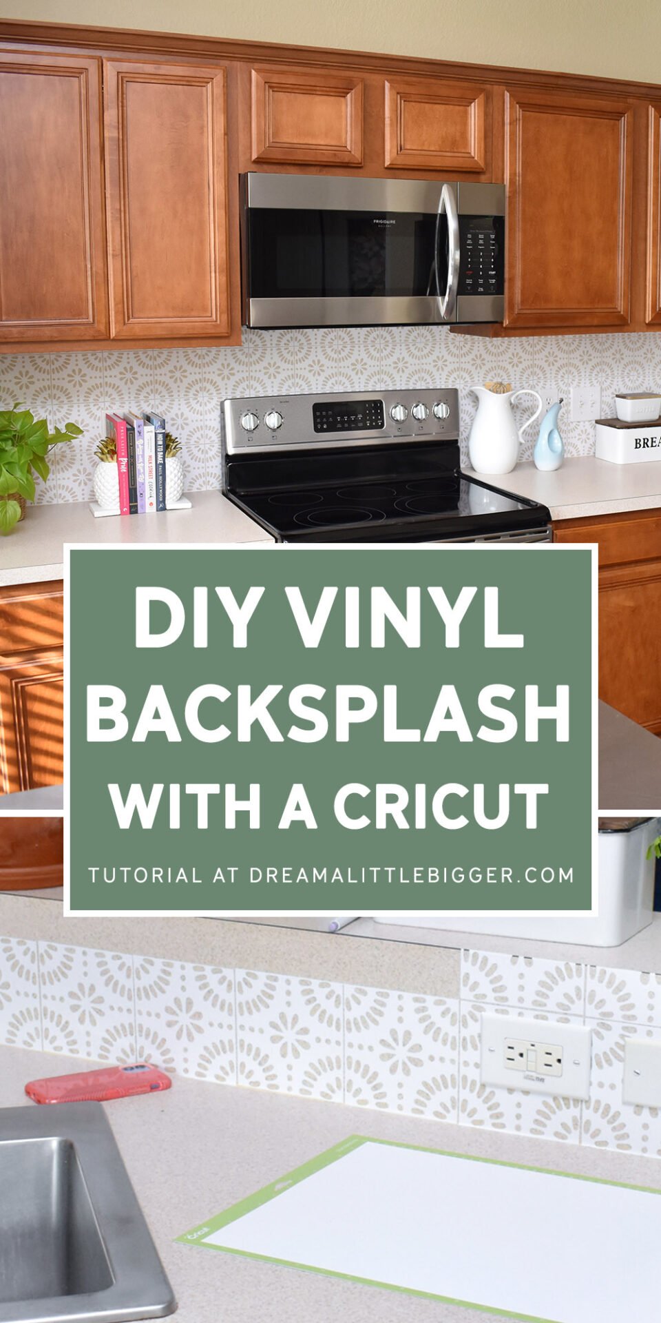Want to update your kitchen on a budget? See how we made our own DIY peel and stick backsplash tile for a whole new look!